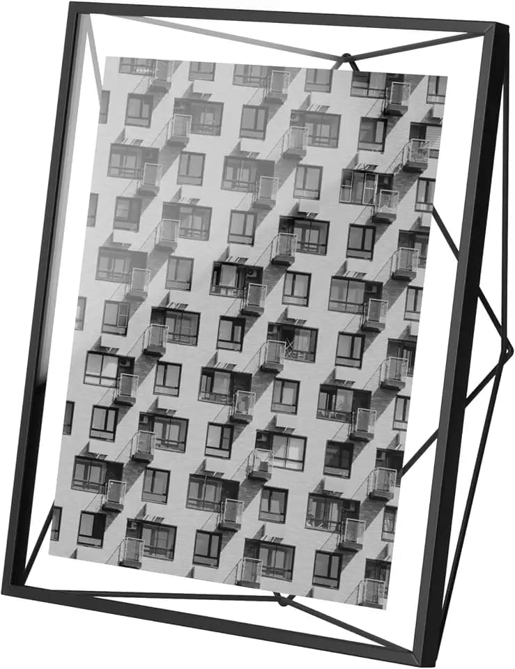 Umbra Prisma Bilderrahmen Glas Metall Schwebend, 20x25 cm, Schwarz