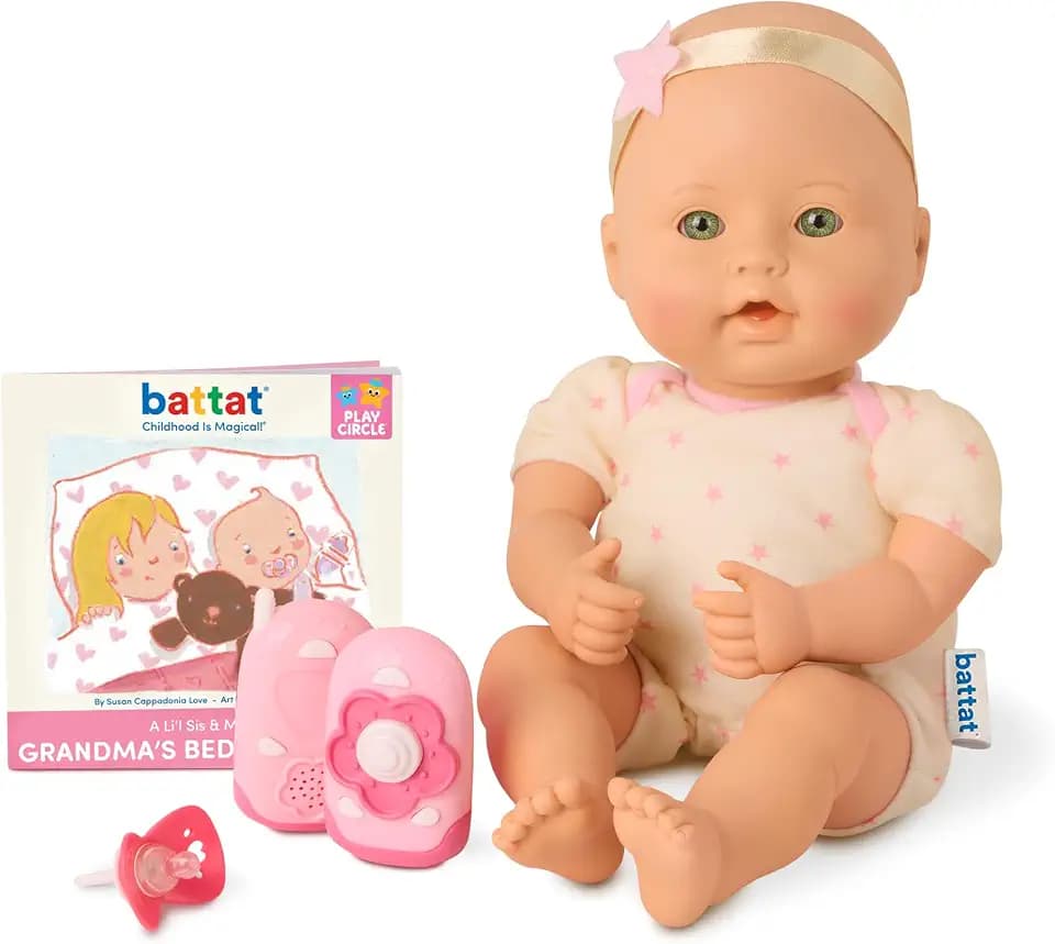 Battat Schlafenszeit, 30 cm Babypuppe mit Buch