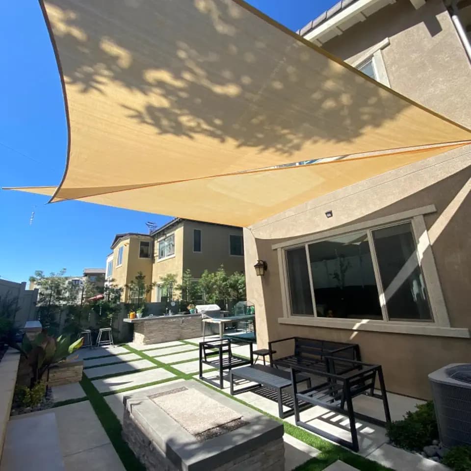 SUNLAX Sun Shade Sail 8' x 8' x 8' Sand Triangle Shade Canopy