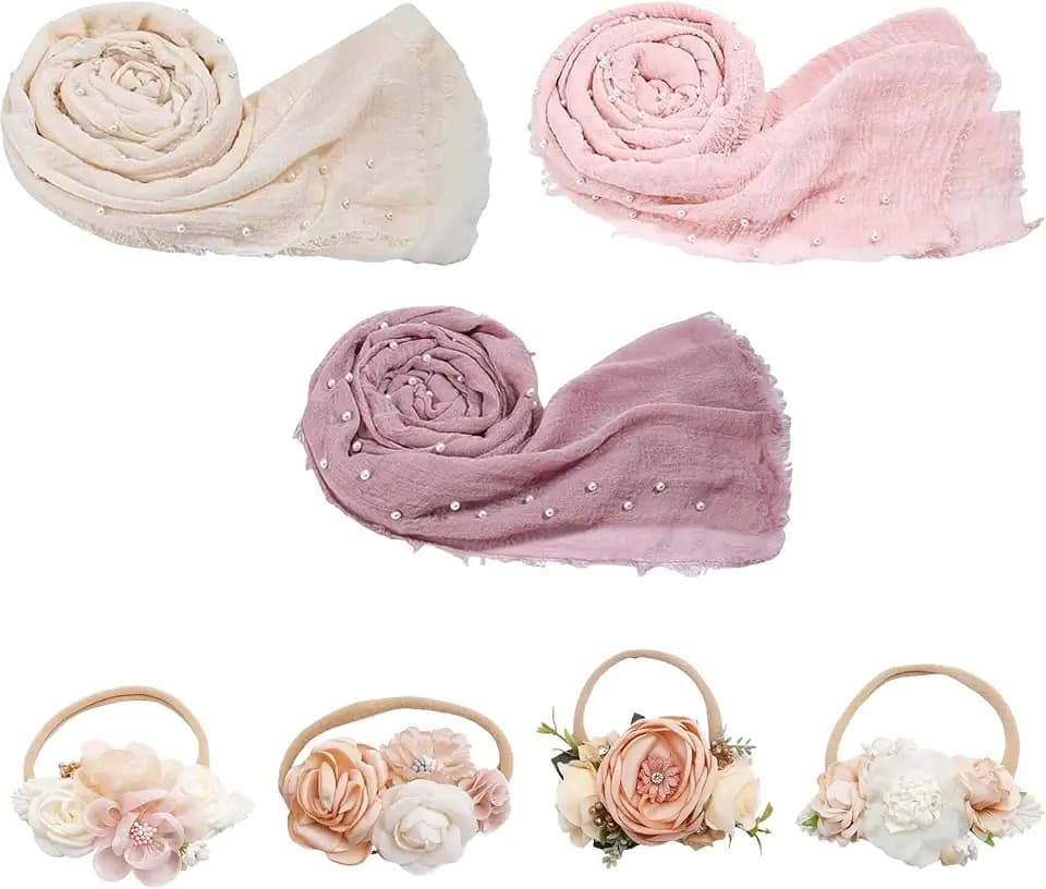 7 Pcs Newborn Photography Props Wrap Kits for Boy Girl Infant Toddler