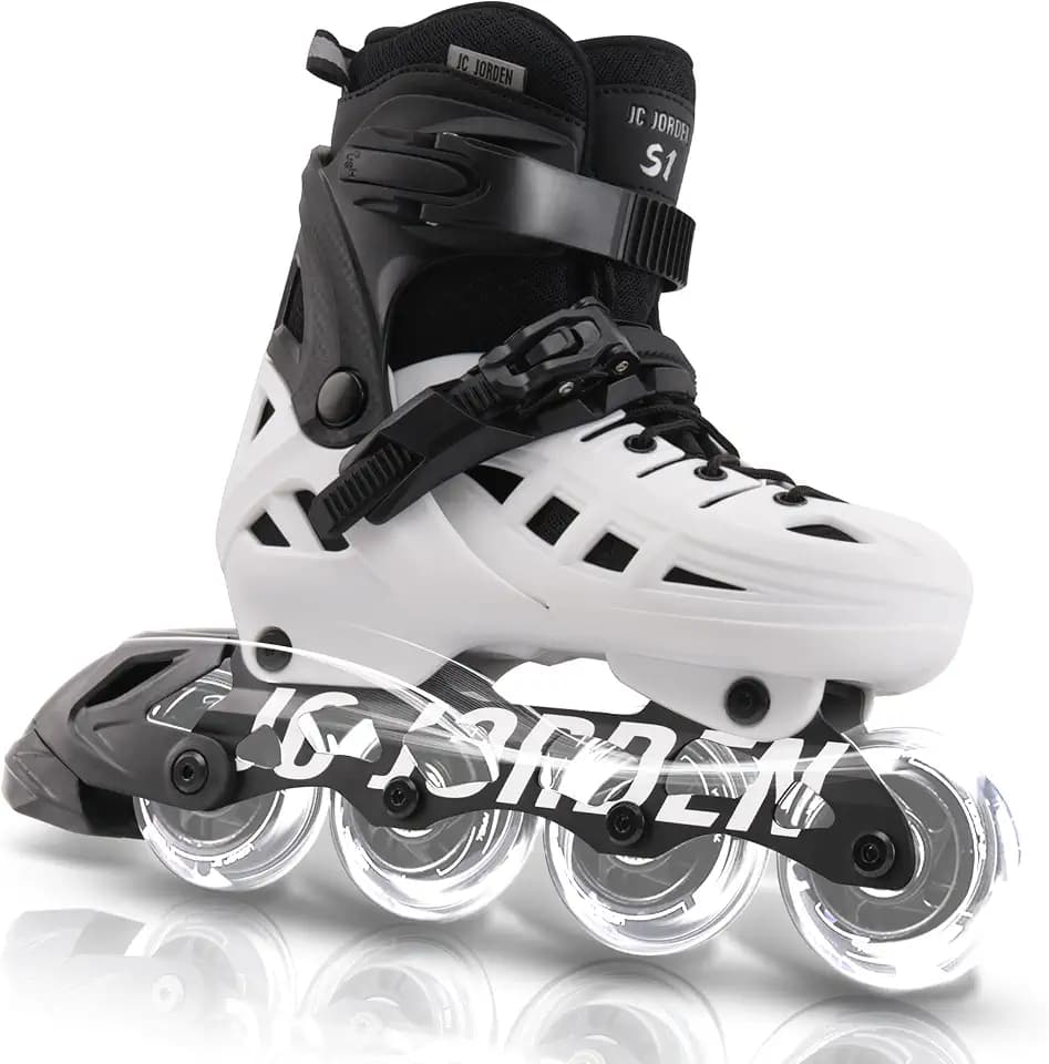 Inline Skates for Kids Girls and Boys, 4 Sizes Adjustable Roller Skates Blades with Full Light Up Wheels for Women Men, Durable Outer Shell, Roller Skates 4-12 Adults