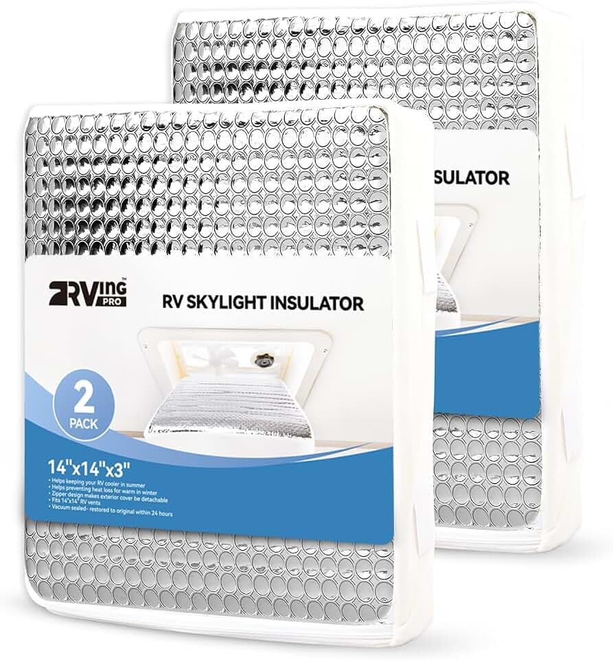 2 Pack RVINGPRO 14"x14" RV Vent Insulator, RV Skylight Cover