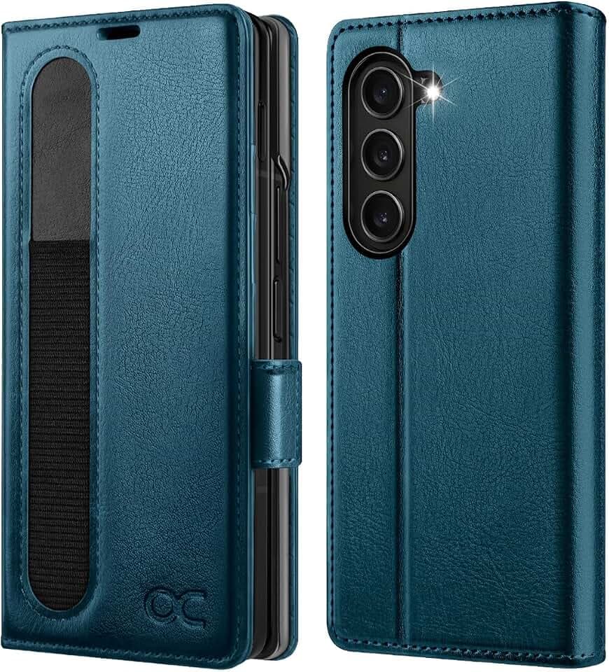 OCASE für Samsung Galaxy Z Fold 6 5G Handyhülle Pfauenblau