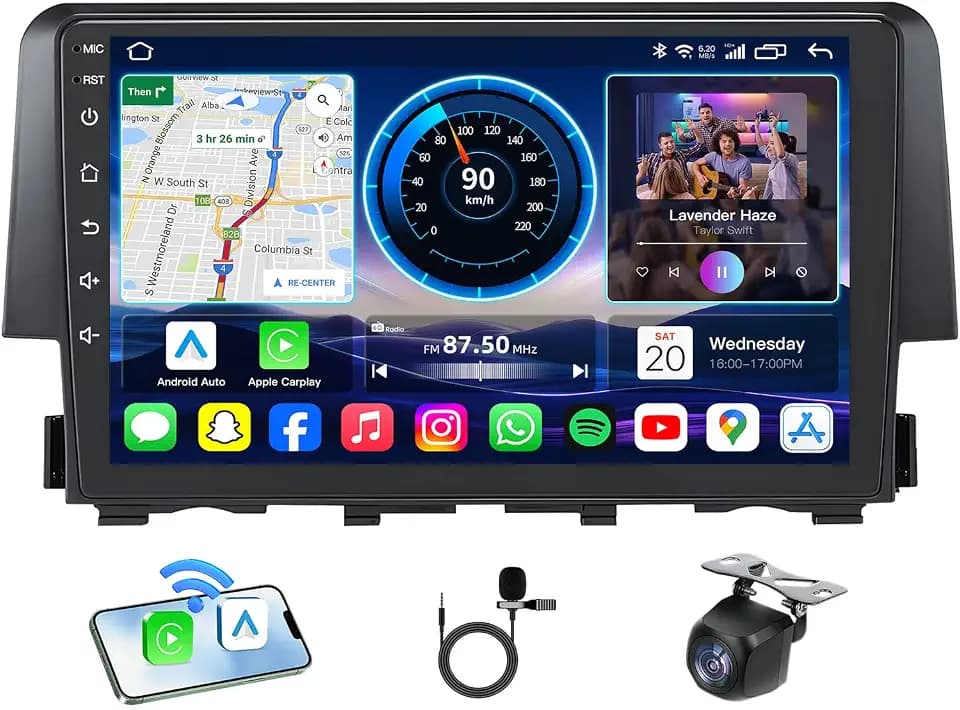 [8Core 4G+64G] Upgrade Android 15 Car Radio for Honda Civic 2016-2021
