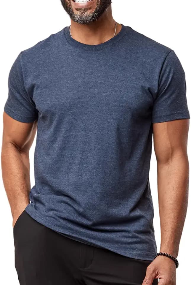 Fresh Clean Threads Men's Crew Neck T-Shirts – Short Sleeve, Fitted Style, Soft Cotton-Poly Blend, Tag-Free Comfort