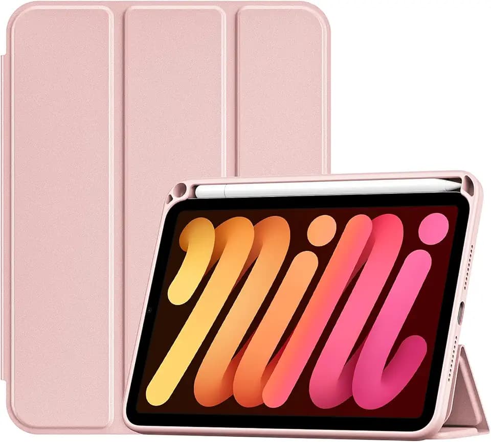 ProCase Smart Case for iPad mini 7 A17 Pro 2024/Mini 6 2021 8.3" -Lightpink