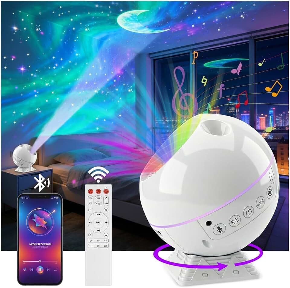 Sternenhimmel Projektor, Nachtlicht kinder Galaxy Projektor mit Timer/Fernbedienung/Bluetooth für Zimmer Deko Home Decoration, Geschenke für Kinder Erwachsene