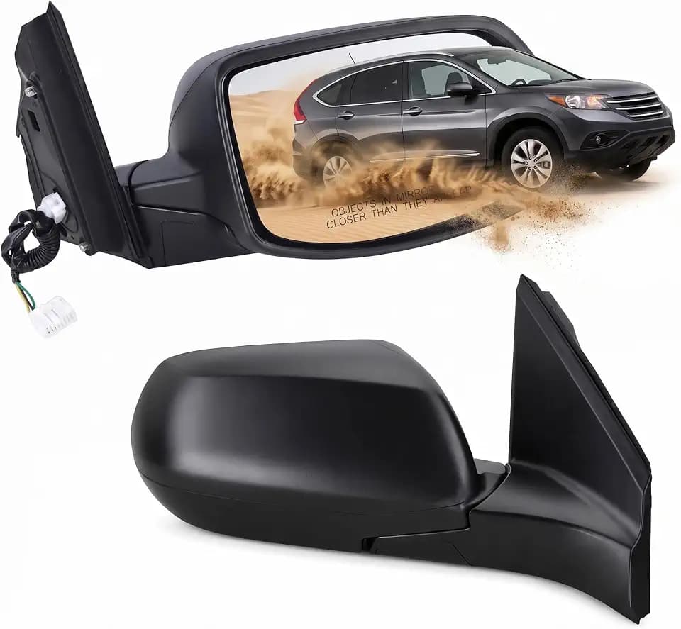 Right Passenger Side Door Mirror Compatible With 2012 2013 2014 2015 2016 Honda CRV CR-V With Manual Folding Power Glass Black Replace#76208-T0A-A11(3Pins)
