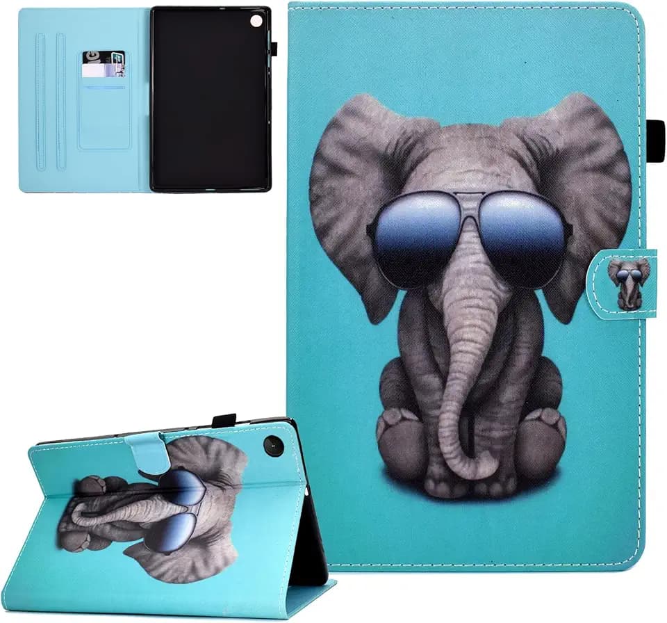 CASAFUNY Hülle für Samsung Galaxy Tab A9+/ Tab A9 Plus 11 Zoll 2023 (SM-X210 SM-X215 SM-X216), PU Leder Tablette Schützhülle mit Stifthalter Ständer Cover Case für Galaxy Tab A9+ 2023, Brillen-Symbol