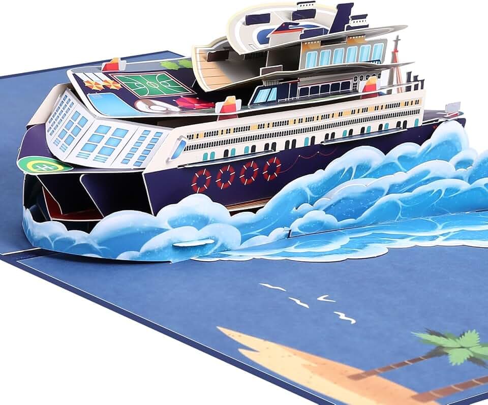 Kesote Karte Reise Geburtstagskarte Mann Geldgeschenk Urlaub Pop Up Karte Jugendweihe Glückwunschkarte Schiff Spielzeug Reisegutschein Kreuzfahrt Deko Gutscheinkarte 3D Gift Card Kreuzfahrtschiff
