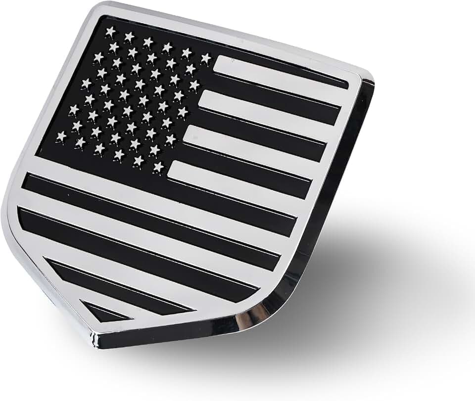 for for Ram Tailgate Emblem American Flag Badge Emblem Compatible with 2009-2018 Ram 1500, 2500, 3500 2009-2018 (Silver)