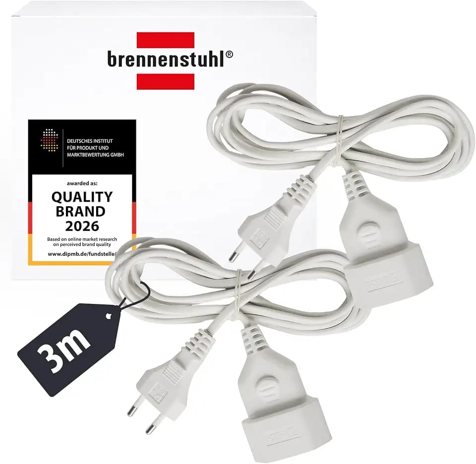 Brennenstuhl 2er Set Kunststoff-Verlängerungskabel 3m