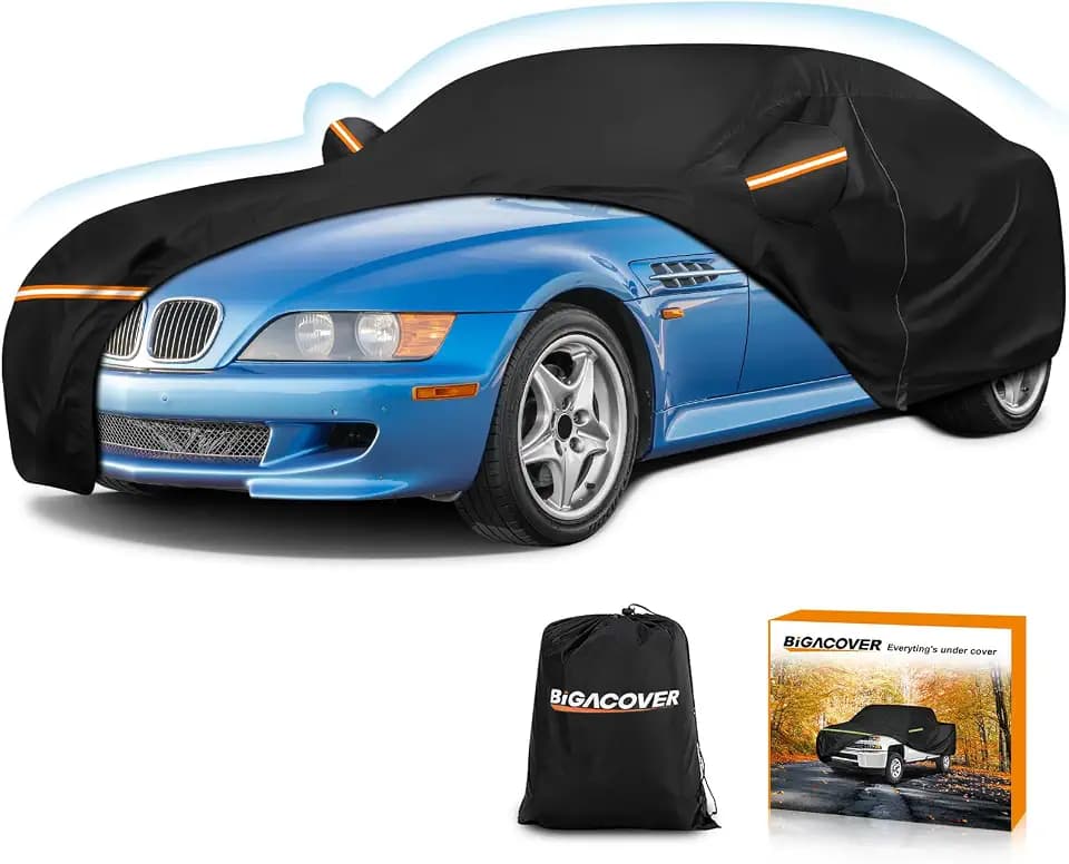 Waterproof Car Cover for BMW Z3 Z4 E85 E86 M Roadster M Coupe 1996-2008, 210D Oxford with Cotton Lining Outdoor All Weather Protection, Windproof Full Cover with Zipper