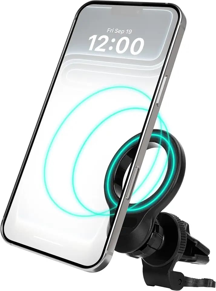 iHome Air Vent Clip Car Mount, 360° Rotation, Secure Fit, Adjustable Grip (Magnetic Air Vent)
