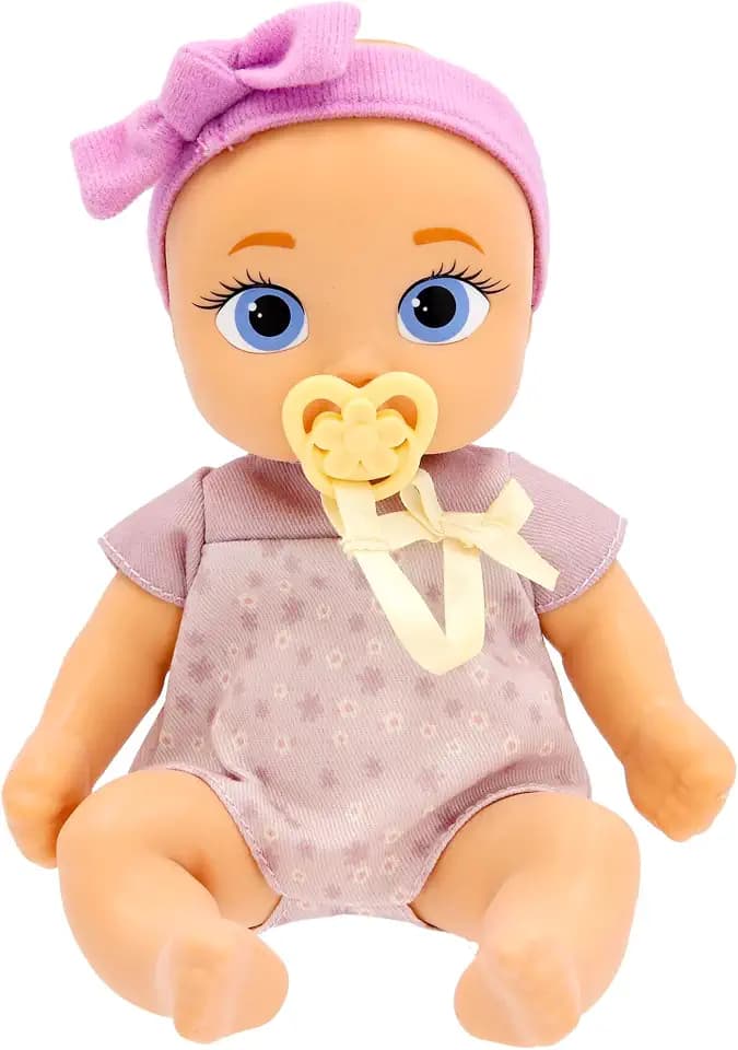 Be Loved Babies Minis Jessie 8.6" Realistic Baby Doll with Baby Soft Skin, Lilac Outfit, for Kids 18M+