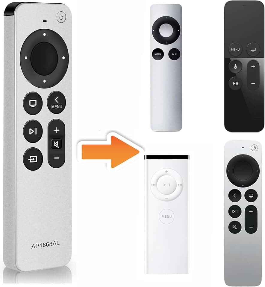 Replacement Remote Control for Apple TV Remote. 1-Year Warranty.