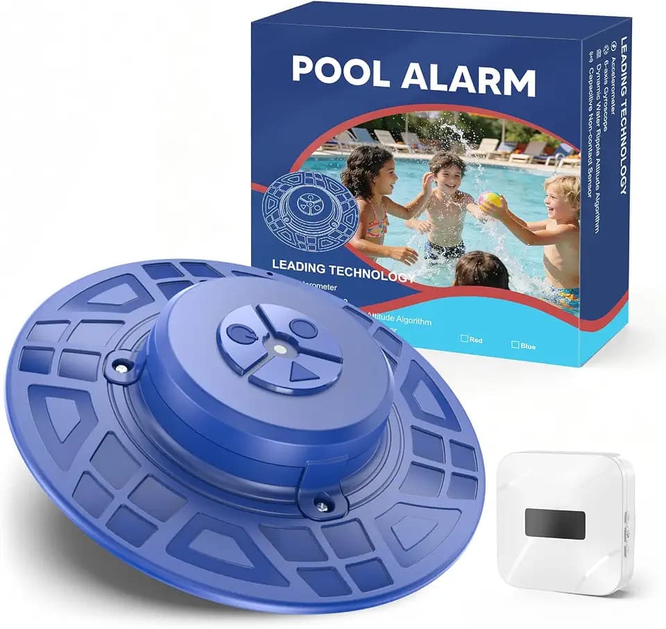 Pool Alarm for Inground & Above Ground Pools, 110dB Floating Pool Safety Alarm for Kids and Pets, 220 ft Wireless Receiver with Adjustable Sensitivity, No App or WiFi Required, Easy Setup