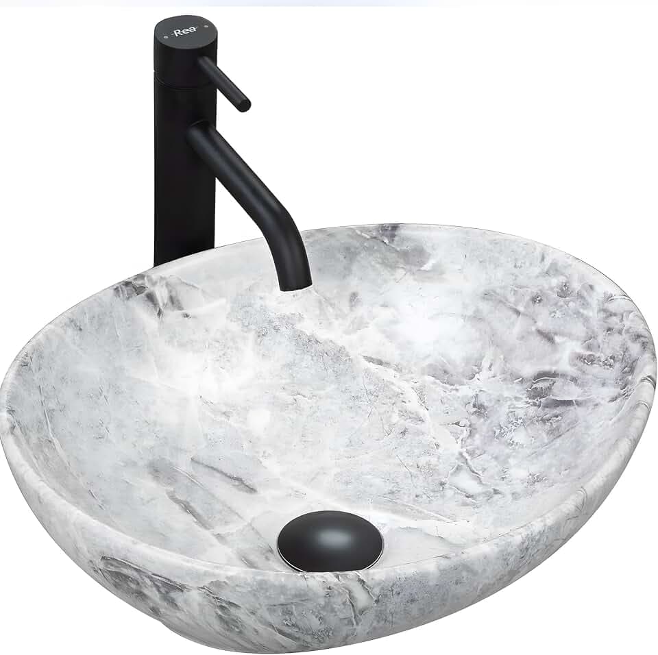 Rea Aufsatzwaschbecken Sofia Oval Modern (345x410 mm, Steinige Farbe)