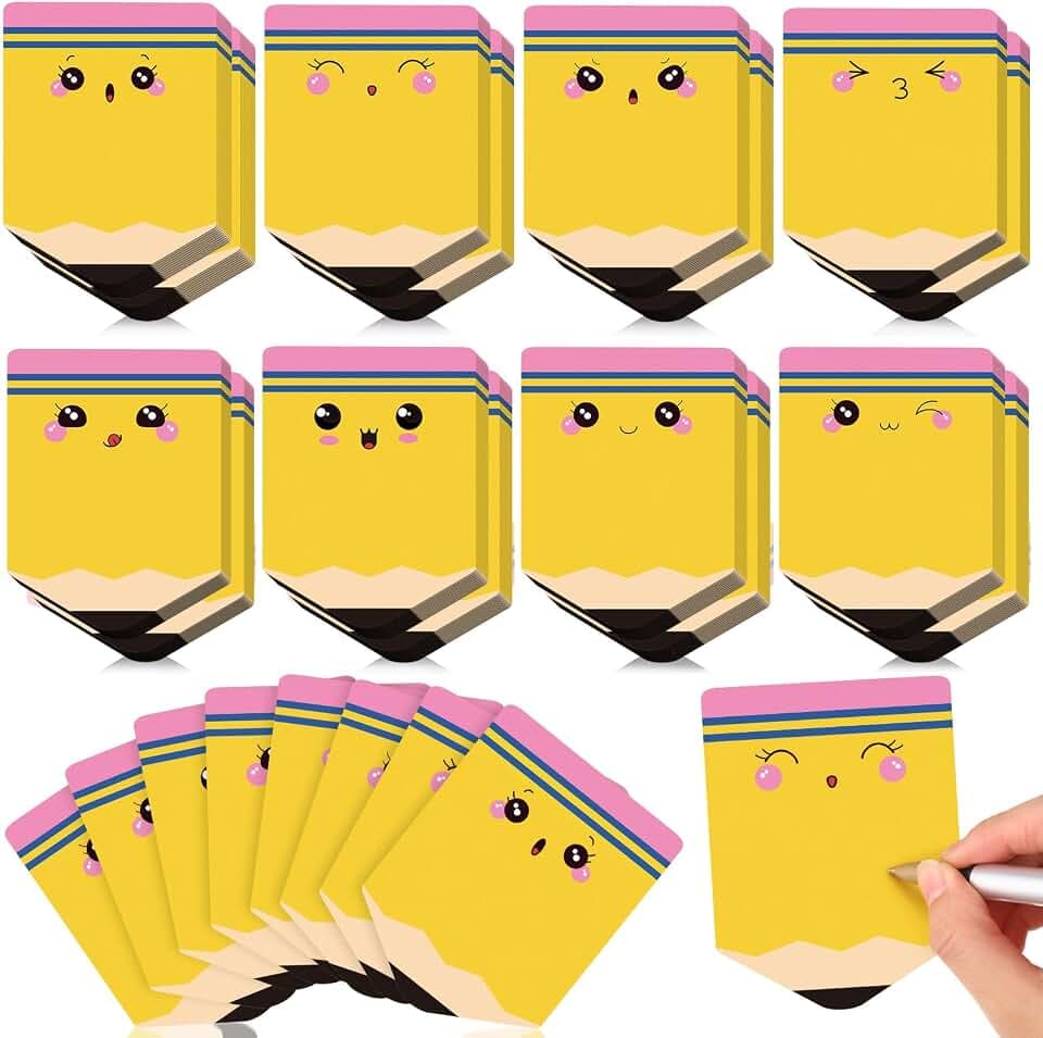 Thenshop 32 Pads Cute Pencil Sticky Notes Teacher Notepads Bulk