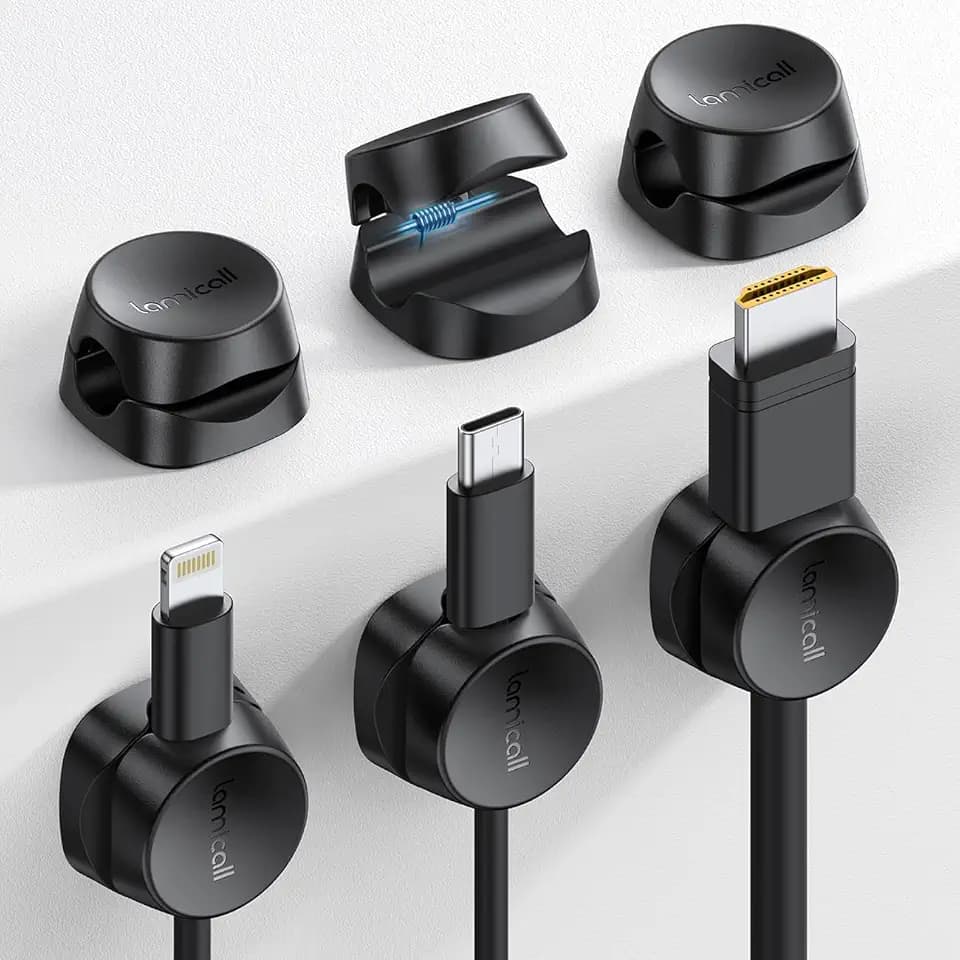 [6 Stück] Lamicall Kabelhalter Kabelclips Selbstklebend, Kabel Organizer