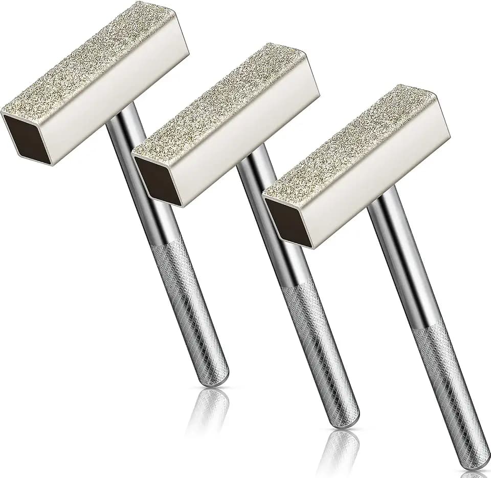3 Stücke Schleifscheibe Dresser Diamant Schleifscheiben Kommode Stein Kommode Tischschleifmaschine zum Schleifen von Entgratungsscheiben, Silber