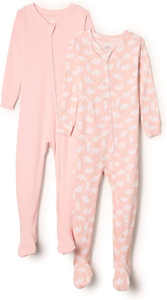 Amazon Essentials x Sofia Grainge Unisex Toddlers and Babies' Snug-Fit Cotton Footed Pajamas