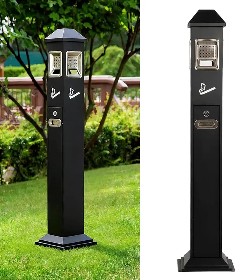 Commercial Trash Bin Outdoor Standing Trash Can Outside Receptacle