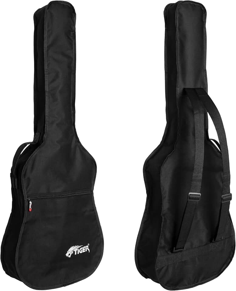 TIGER GGB7-MCL Tasche für Classische Gitarre - 3/4 + GAC65-12 12 Gitarrenplektren durchsichtig