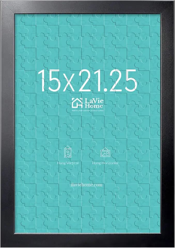 LaVie Home 15x21.25 Picture Frame Black, Puzzles Frame for Wall Decoration, Classic Black Minimalist Style Suitable for Decorating Houses, Offices, Hotels, Puzzles Posters Photos or Artwork（1 Pack）