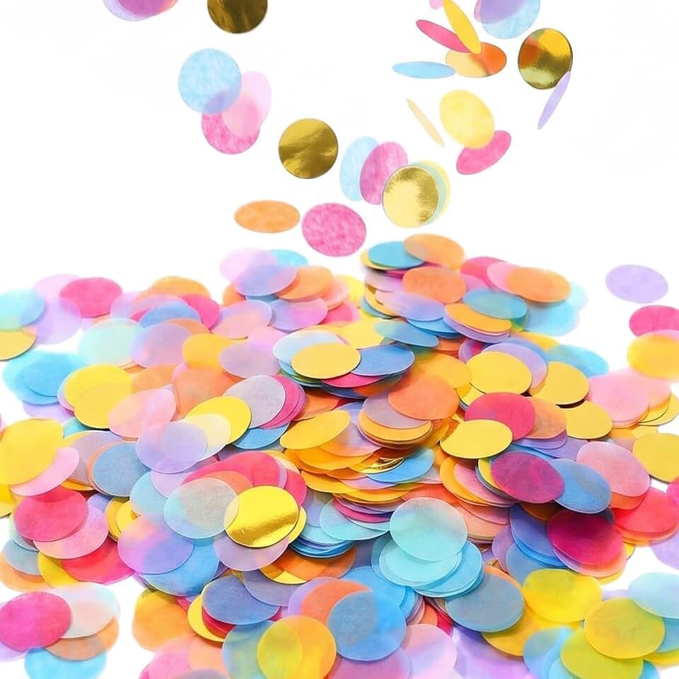 4.23 Oz Multicolor Round Paper Confetti, Colorful Table Confetti Dots For Birthday Party Decorations, Wedding, Baby Shower, Graduation, DIY Crafts & Scrapbooking