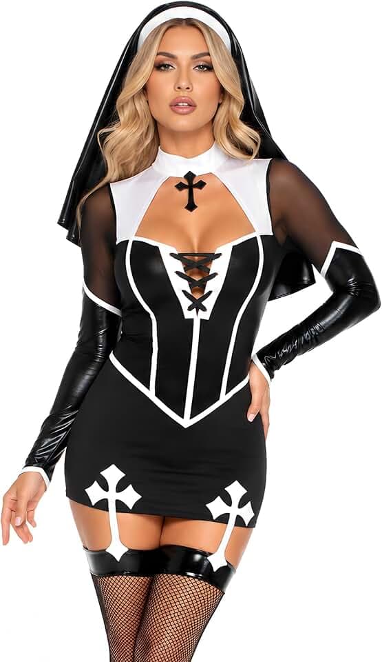 Leg Avenue Women's 2 PC Holy Hottie Sexy Nun Costume