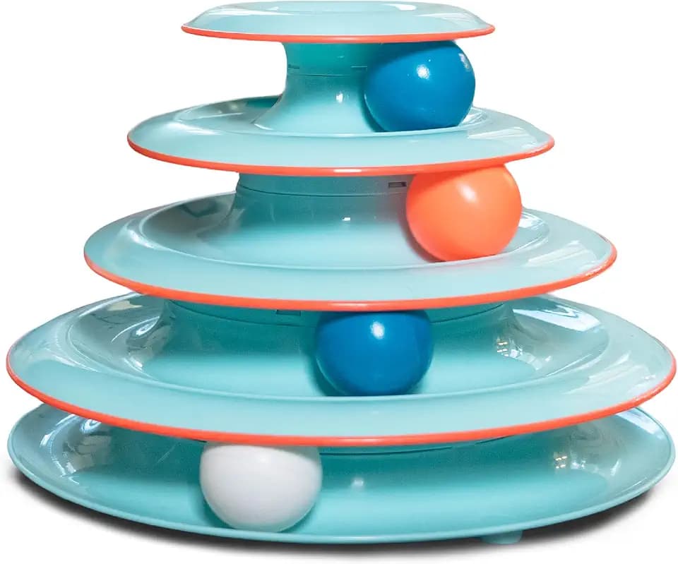 Catstages Chase Meowtain 4-Tier Interactive Cat Track Toy, 10.1" x 7.1"