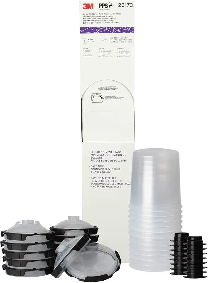 3M PPS 2.0 Paint Spray Gun System Refill Kit with Lids and Liners, 26173