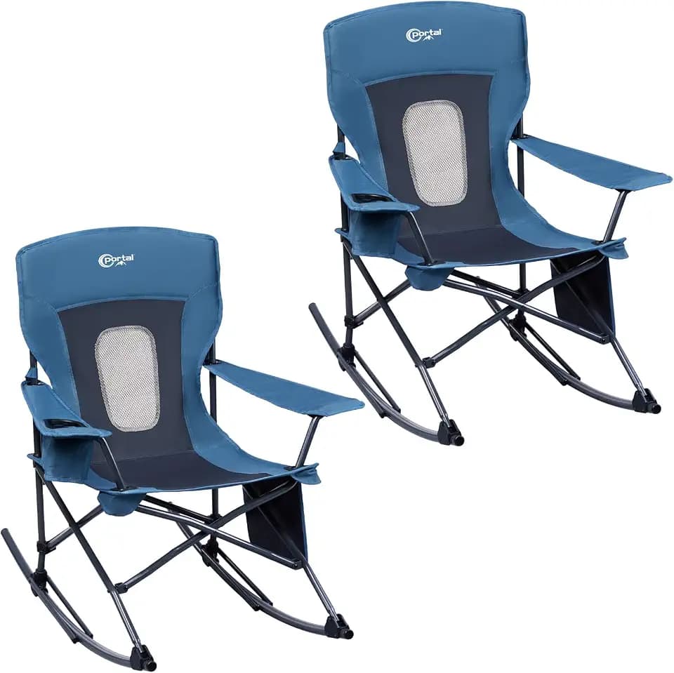 Portal Folding Outdoor Rocking Camping Chair, 350LBS Portable Rocker