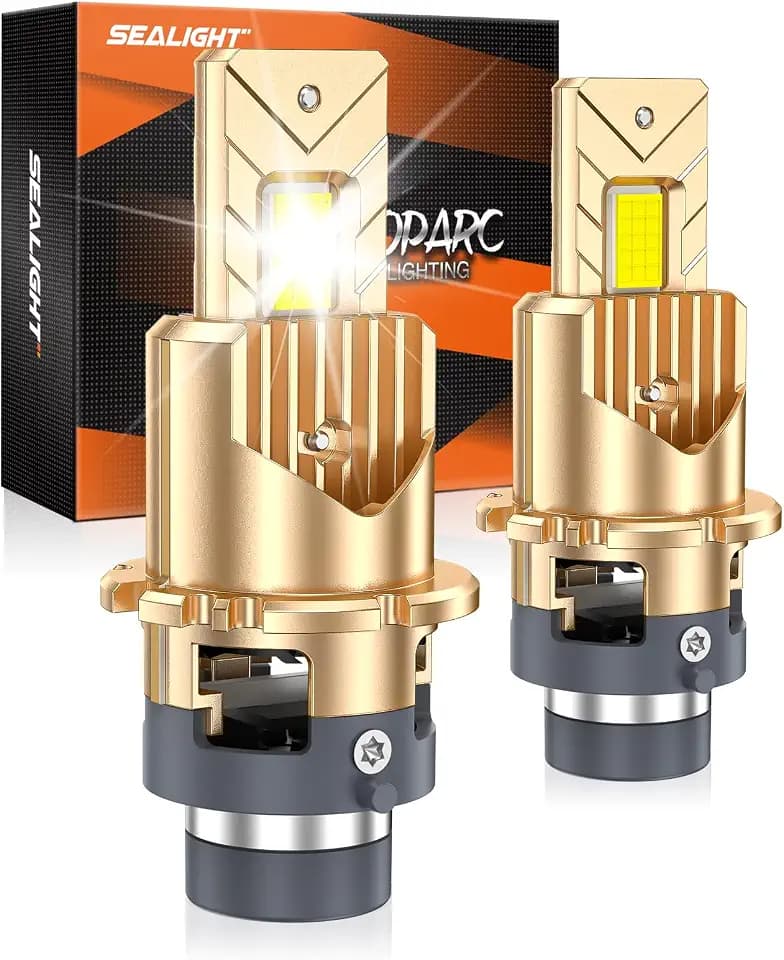SEALIGHT D4S D4R Bulbs, for 66440 42402 42402WX (‎42402C1) 6000K Plug and Play Cool White HID Bulbs with 14000RPM Cooling Fan, Pack of 2