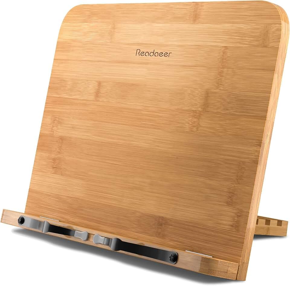 Bambus Buchständer Leseständer Kochbuchhalter Buchhalterung Book Stand Book Holder (L)