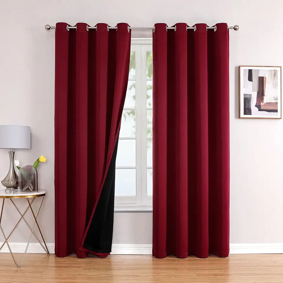 ChrisDowa 100% Blackout Curtains for Bedroom 84 Inches Long 2 Panels Set