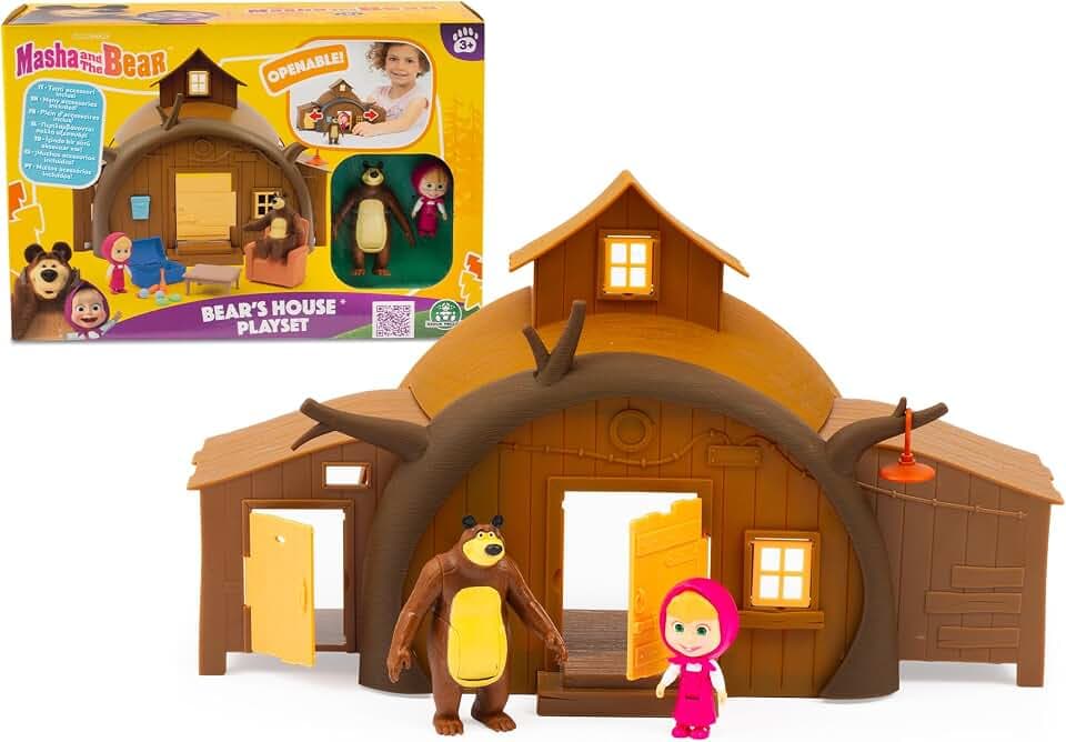 Masha & Michka, House of Michka, 2 Figurines Included, and 15 Accessories, for Children from 3 Years, MHA22