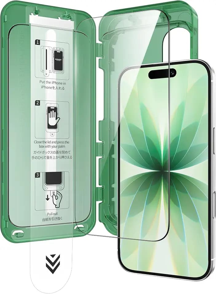 NIMASO for iPhone 17/16 Pro Screen Protector Full Coverage Anti-Reflection 6.3-Inch, Ultra HD Tempered Glass 9H Hardness Military Grade Shatterproof，No Bubbles No Dust Instant Installation, 1 Pack