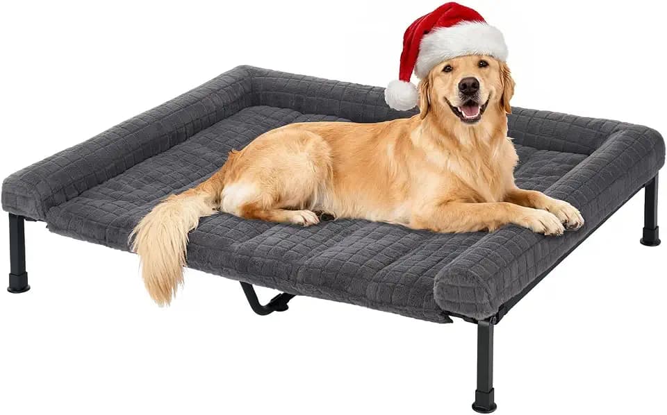 Veehoo Erhöhtes Hundebett Extra Große Hunde, Hundeliege Outdoor Waschbar