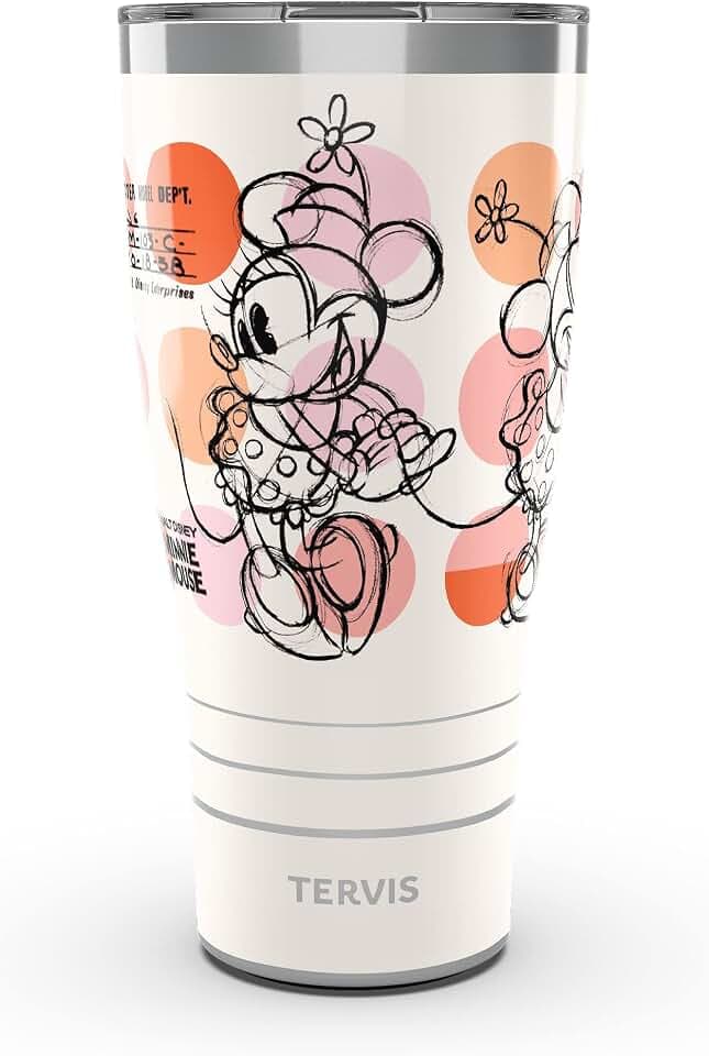Tervis Traveler Disney Minnie Mouse Melody Triple Walled Insulated Tumbler Travel Cup Keeps Drinks Cold & Hot, 30oz, Stainless Steel