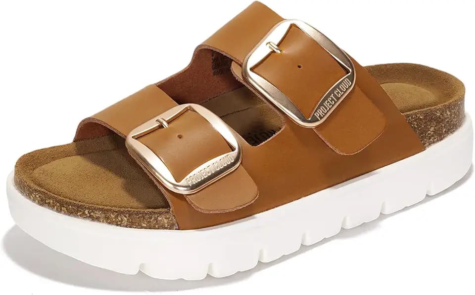 100% Genuine Leather Platform Sandals Women Wedge Sandals for Women