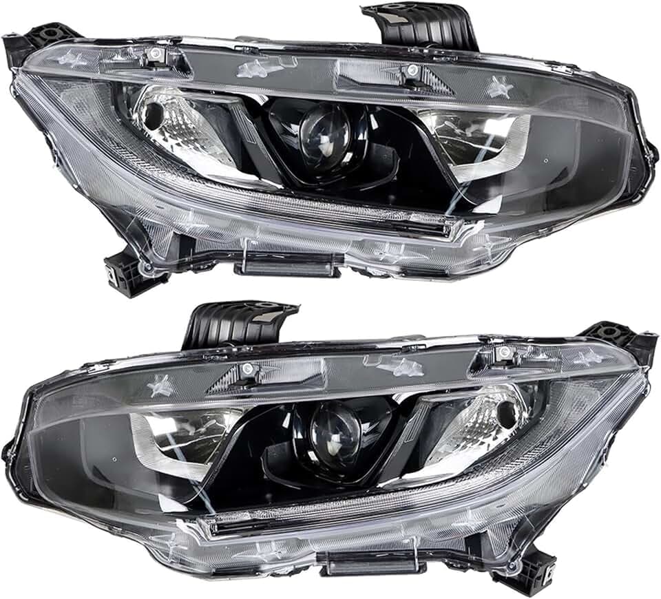 labwork Headlight Assembly Replacement for Honda Civic 2016-2021 Headlights Set Driver ＆ Passenger Side