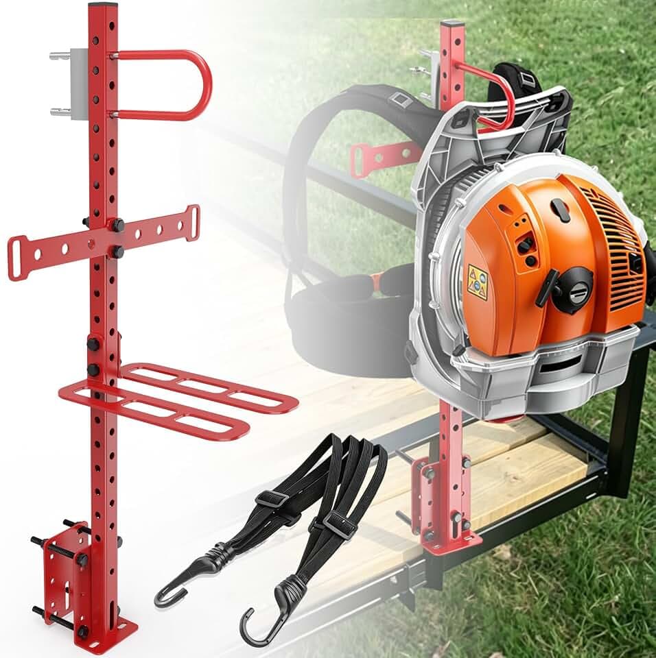 Backpack Blower Rack for Open Trailers, Anti-Theft & Lockable