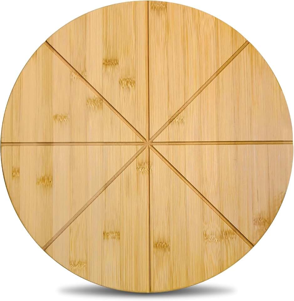 18" Pizza Cutting Board Extra Large Wooden Bamboo Prep Tray Platter Plate