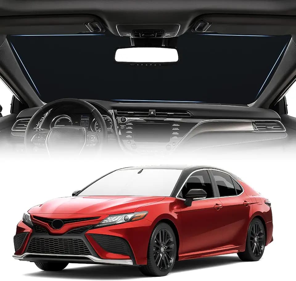 Windshield Sun Shade for 2018-2024 Toyota Camry, UV & Heat Protection