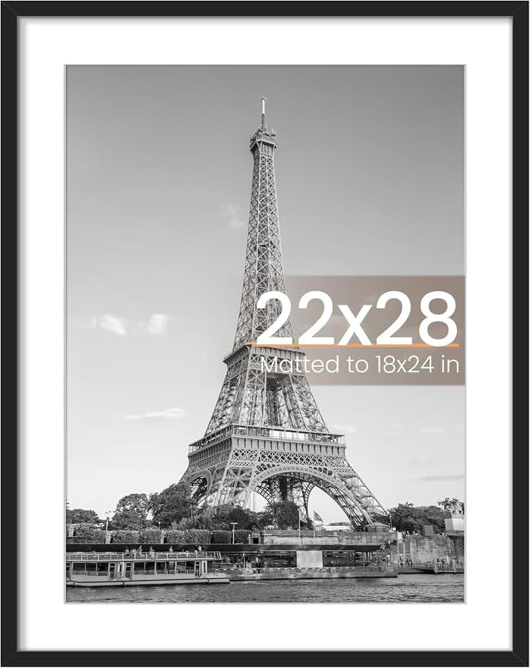 upsimples 22x28 Picture Frame, Wall Decor Poster Frames, Black 1 Pack