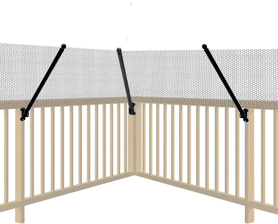 Cat Fence Conversion System—Adjustable 30" Fence Extension for Existing Outdoor Fences, Includes Galvanized Steel Extenders and Poly Mesh for Wood, Chain Link, Metal, Brick, & Vinyl Fences（50ft kit）