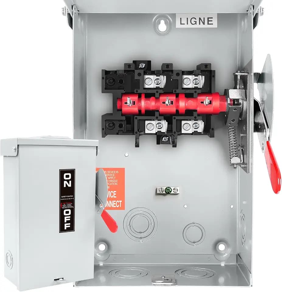2026 Upgrade 60 Amp Disconnect Switch,2 Pole Safety Switch,Non-Fusible,NEMA 3R Standards,Galvanized Steel,Anti Corrosion and Rust Prevention,10-Year Warrnaty,Indoor&Outdoor