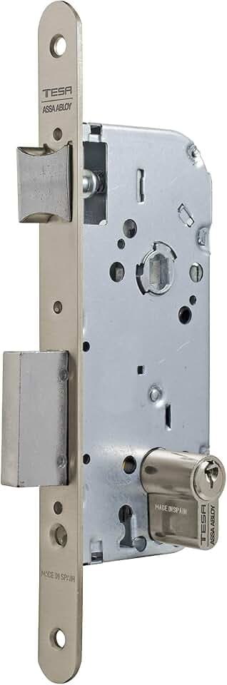 TESA 130 Einsteckschloss für Holztüren, Dornmaß 40 mm, vernickelt